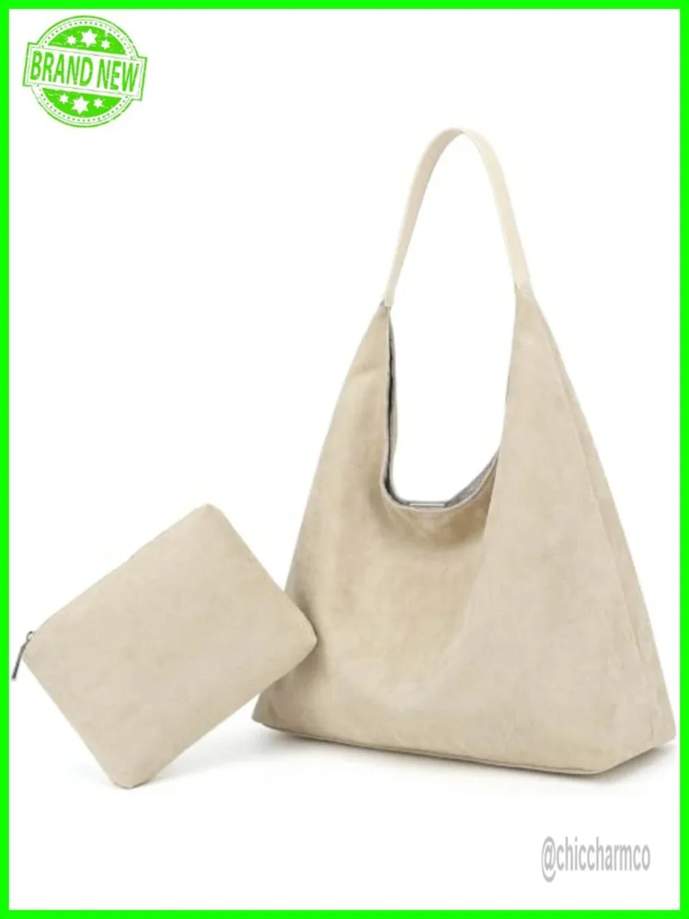 Super Soft Slouchy Hobo Bag, Large Capacity Faux Suede Tote, Work Handbag